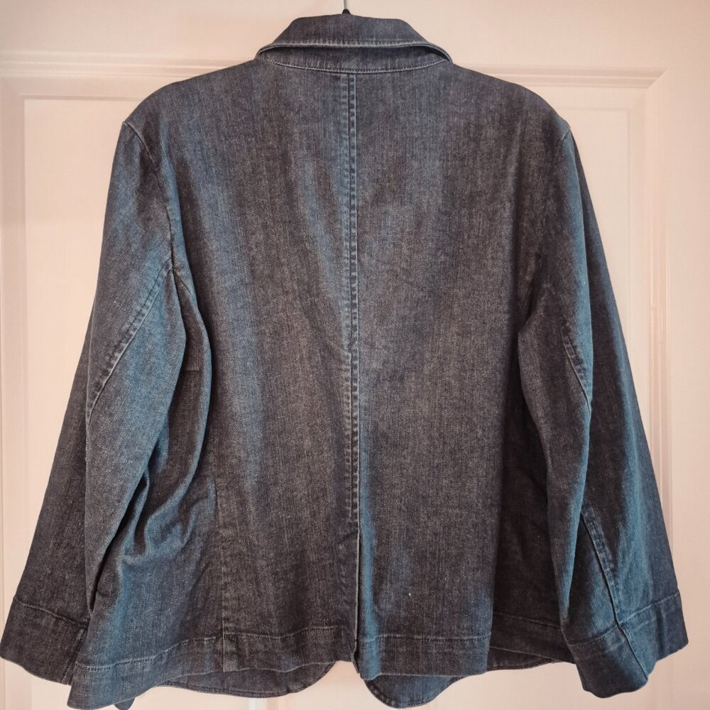 Talbots 16 Dark Denim Stretch Blazer, Excellent Condition, Machine Washable! - Picture 2 of 4